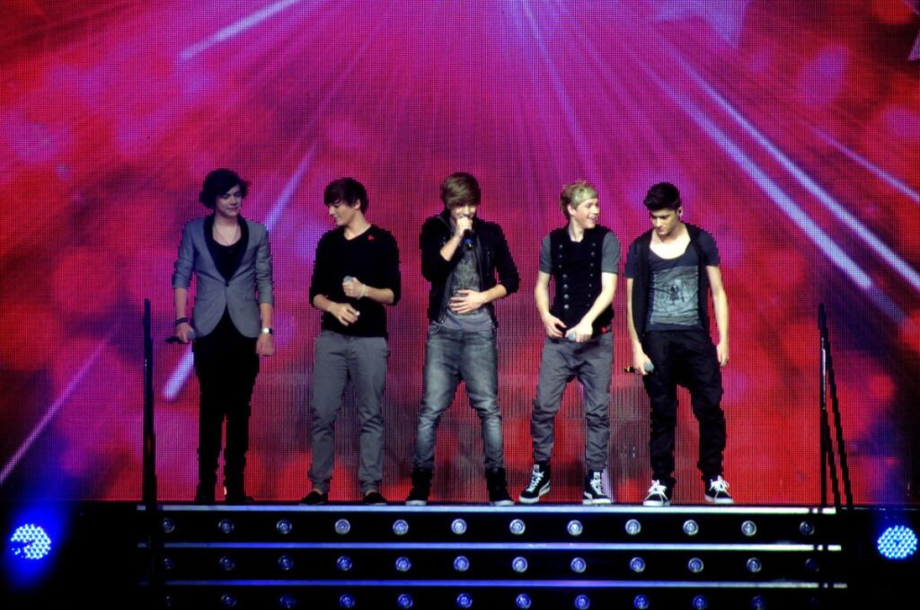 One Direction performing on The X Factor